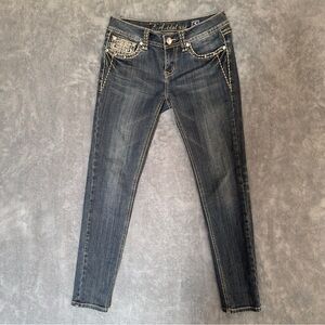 L.A. Idol Bling pocket super Low Rise Skinny Jeans Y2K size 29